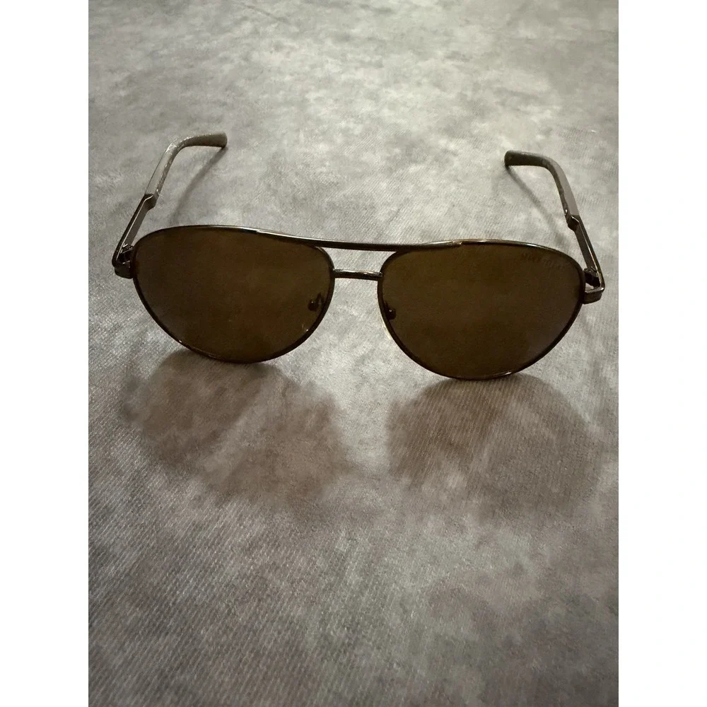 Tommy Hilfiger BAE OM195 Men's Aviator Sunglasses Polarized Brown Lenses Black